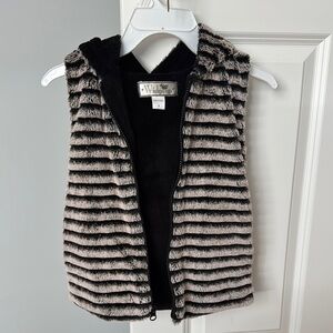 Wildcup Striped Faux Fur Vest